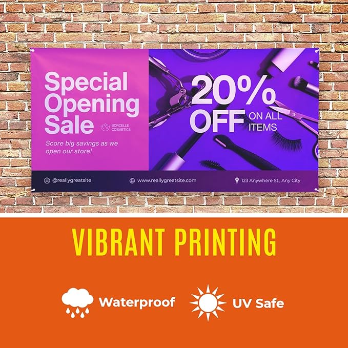 Personalized Passion Vinyl Banner 4' x 2' - Customized Banner for Business, Graduation, Birthday Parties - Indoor/Outdoor Use - Full Color 13oz Vinyl Custom Signs with HD Printed Text, Photos
