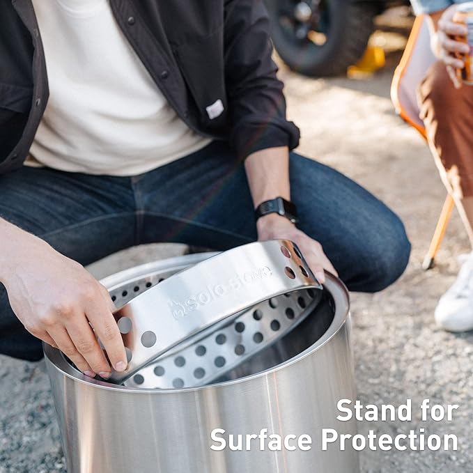 Solo Stove Ranger Big Yard Bundle | Includes Fire Pit, Stand, Shield & Shelter | Perfect for 2–4 People | Portable Wood Burning, Stainless Steel, 15.25in H x 15in Dia