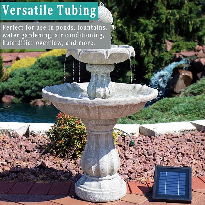 Black Vinyl Tubing 1” ID × 1 1/4” OD - 25 Feet PVC Flexible Plastic Tube Hybrid Hose, Transfer Water Air Oil for Pond Fountain Garden, Non-toxic and BPA free