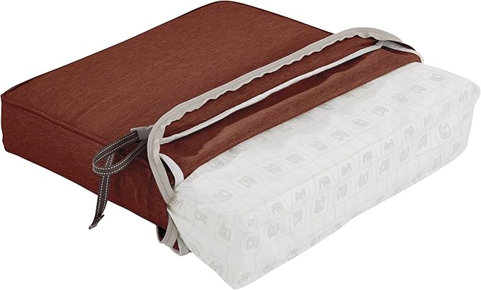Classic Accessories Montlake Water-Resistant 21 x 20 x 4 Inch Patio Lounge Back Cushion, Heather Henna Red, Outdoor Loveseat Cushions