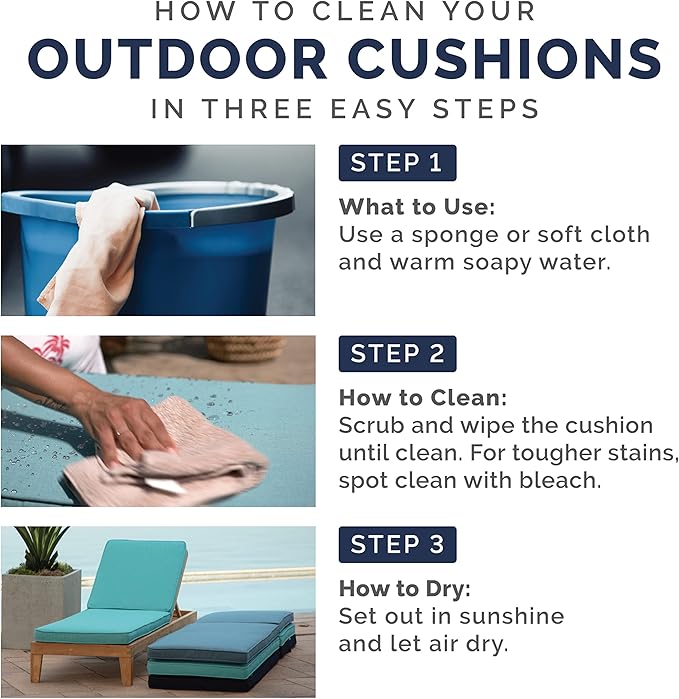 Arden Selections Outdoor Seat Cushion, 19 x 19, Rain-Proof, Fade Resistant 19 x 19, Sapphire Blue Leala (Pack of 4)