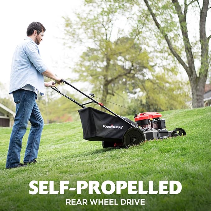 Self Propelled Gas Lawn Mower, 21" with 170cc 4-Cycle OHV Engine 3-in-1 RWD Self-Propelled Lawn Mower (AV8621S1)