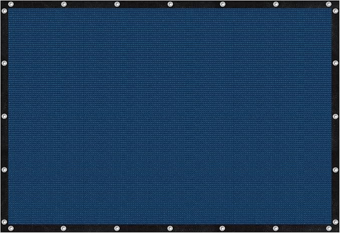 VICLLAX Shade Fabric Sun Shade Cloth with Every 2 FT Grommets for Patio Garden Pergola Cover Canopy 9x20 FT, Dark Blue