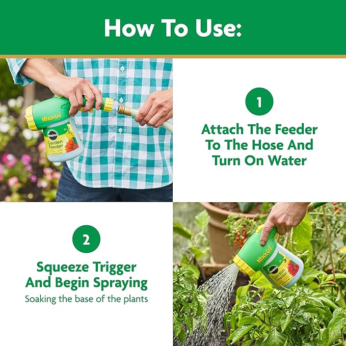 Miracle-Gro Garden Feeder with Water Soluble All Purpose Plant Food, Hose-end Feeder for Outdoor Plants, 1 lb.