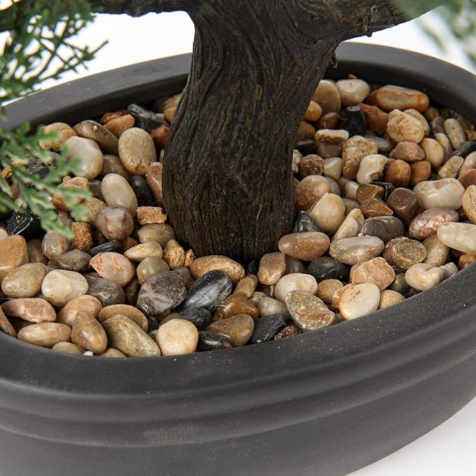 Artificial Bonsai Tree Juniper Faux Plants Indoor Small Fake Plants Decor with Ceramic Pots for Home Table Office Desk Bathroom Shelf Bedroom Living Room Farmhouse Decorations