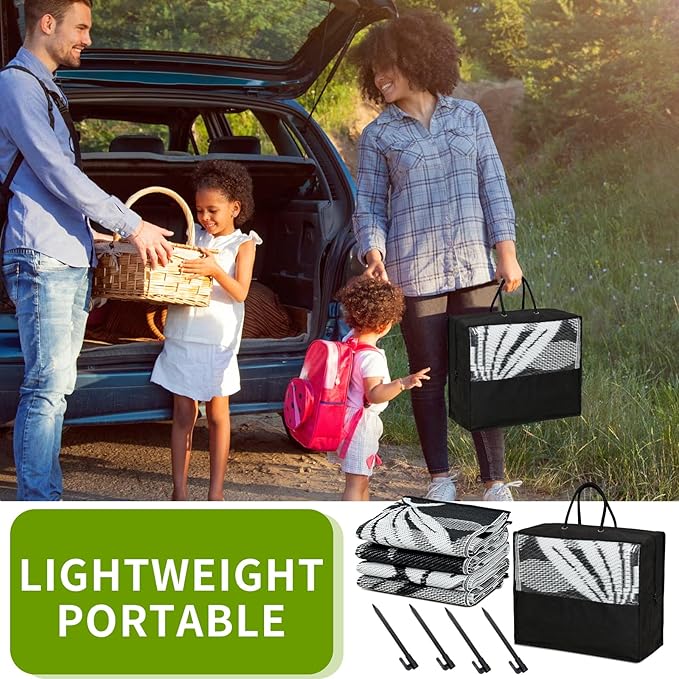 Outdoor Rug 5x8 ft Waterproof, Reversible Outdoor Plastic Straw Rug for Patios Clearance, Outdoor Area Rug Carpet RV Mat for Camping Backyard Deck Porch