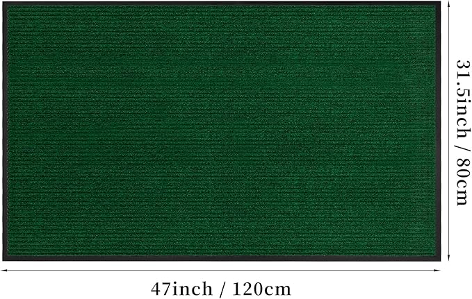 Profile Rubber Door Mat, 47x31inch, Heavy Duty, Entrance Doormat, Indoor and Outdoor, Waterproof, Easy Clean Shoe Scraper, Home Rug Welcome Mats for Entryway, Patio, Porch, Green