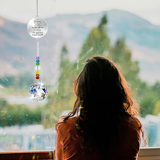 Memorial Gifts Crystal Suncatcher,Unique Sympathy Gifts for Loss of Loved One,Rainbow Maker Bereavement Gifts Box for Loss of Father Mom Dad Son Daughter Husband Brother Grandmother (Tree)