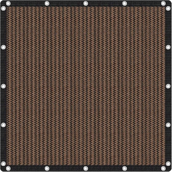 VICLLAX Shade Fabric Sun Shade Cloth with Every 2 FT Grommets for Patio Garden Pergola Cover Canopy 5x7 FT, Mocha