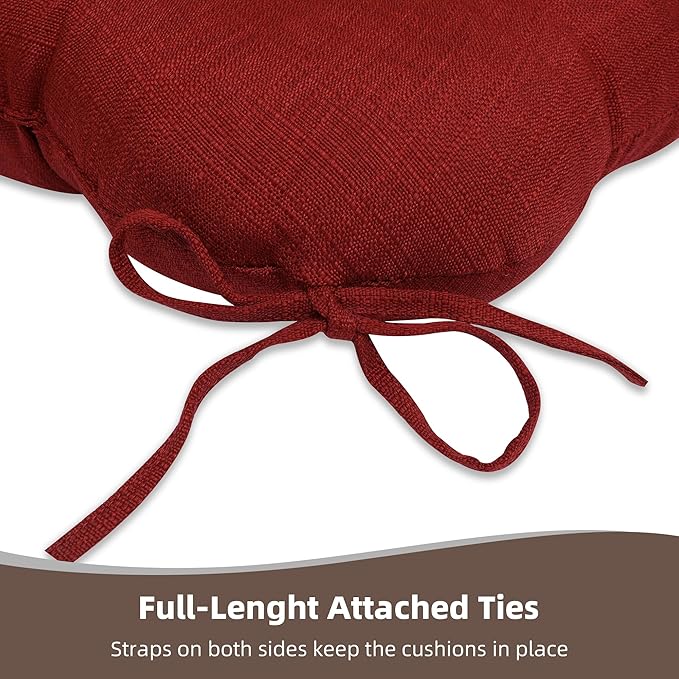 RACE LEAF Chair Cushions 19" x 19" Red - Outdoor/Indoor Patio Cushions Set of 2 - Replacement Cushions for Chairs and Seating - Chair Seat Pads for Porch, Deck, and Garden Seats