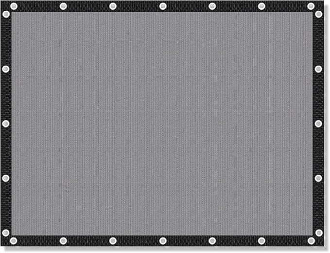 VICLLAX Shade Fabric Sun Shade Cloth with Every 2 FT Grommets for Patio Garden Pergola Cover Canopy 15x21 FT, Light Grey