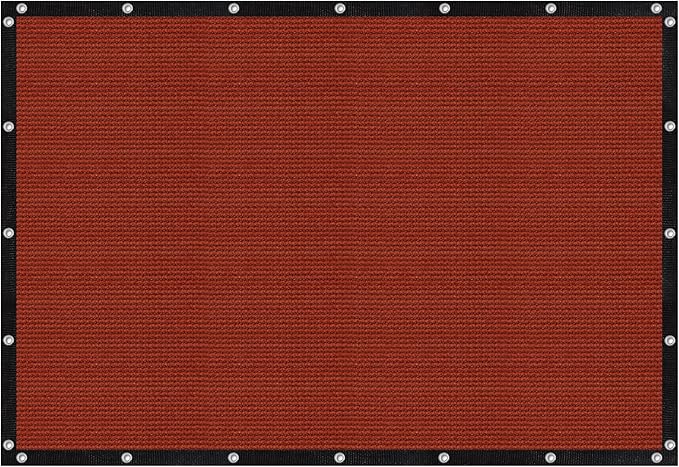 VICLLAX Shade Fabric Sun Shade Cloth with Every 2 FT Grommets for Patio Garden Pergola Cover Canopy 6x7 FT, Rust Red