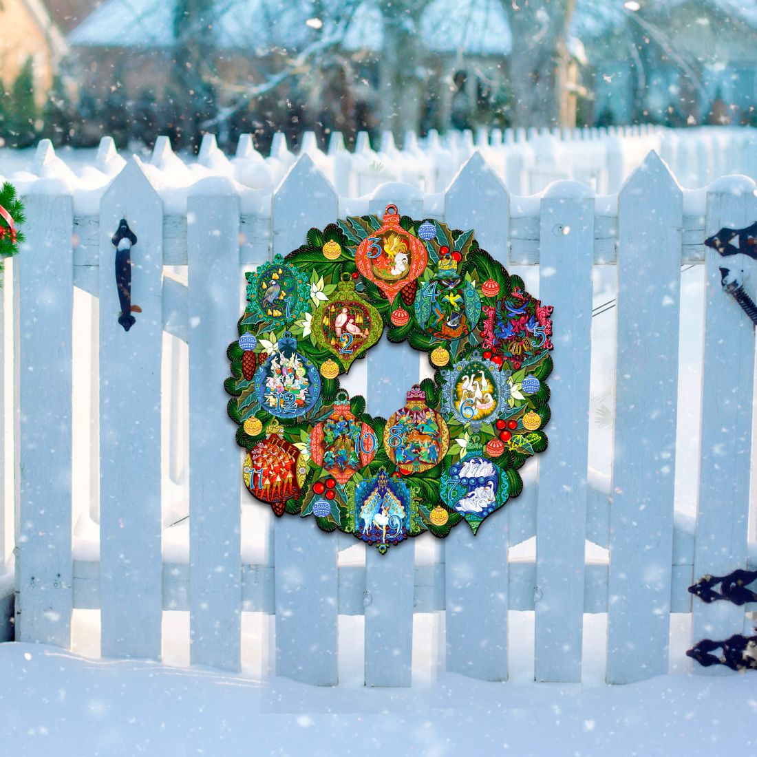 12 Days of Christmas Holiday Door Wreath by G. Debrekht - Christmas Decor - 8185313H