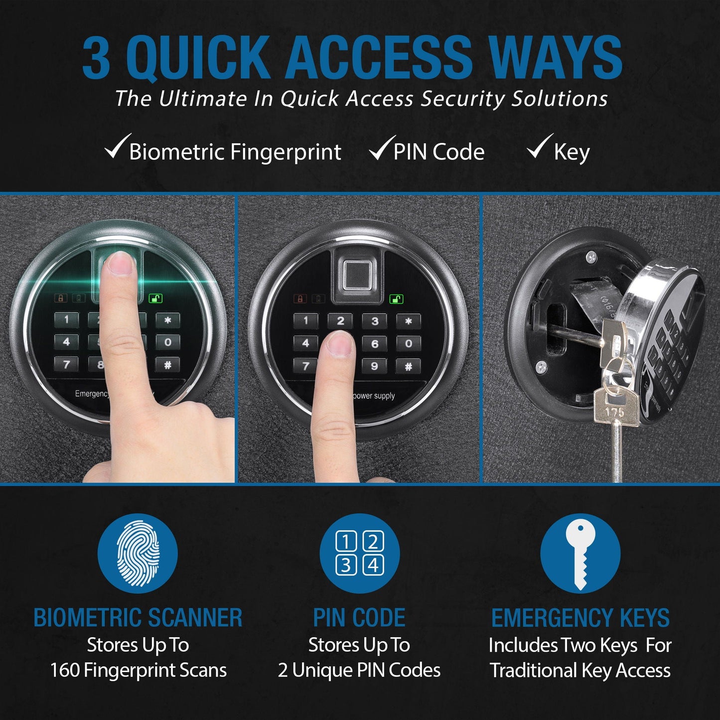5.51 Cubic Ft Biometric Keypad Riflesafe - Black