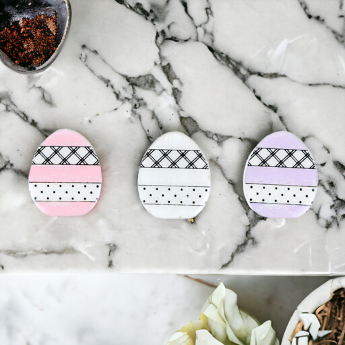 Handmade Wooden Magnetic Spring Magnets Set Of 3 Easter Egg Decorative Fridge Magnets