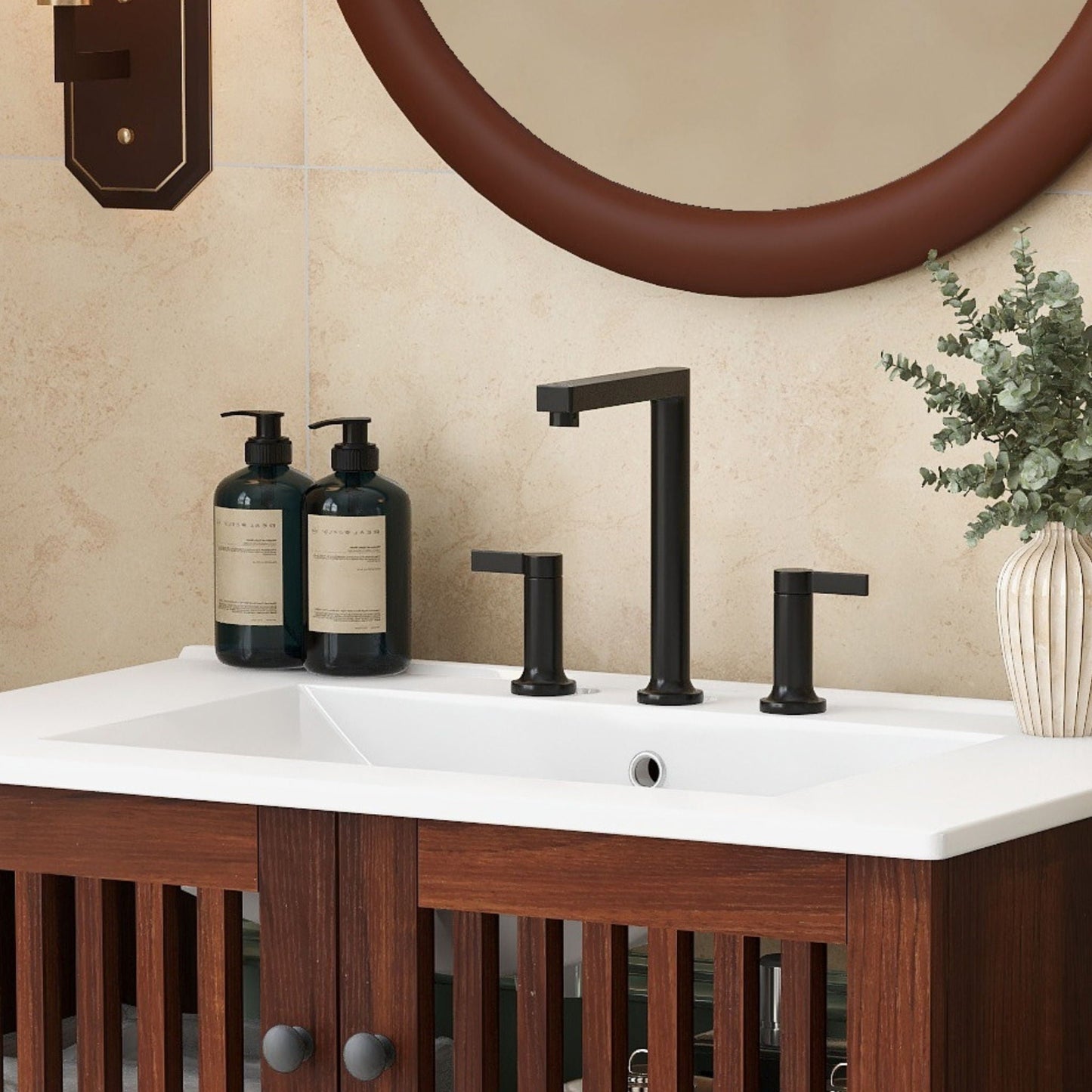 30" Vintage Bathroom Vanity With Ceramic Sink