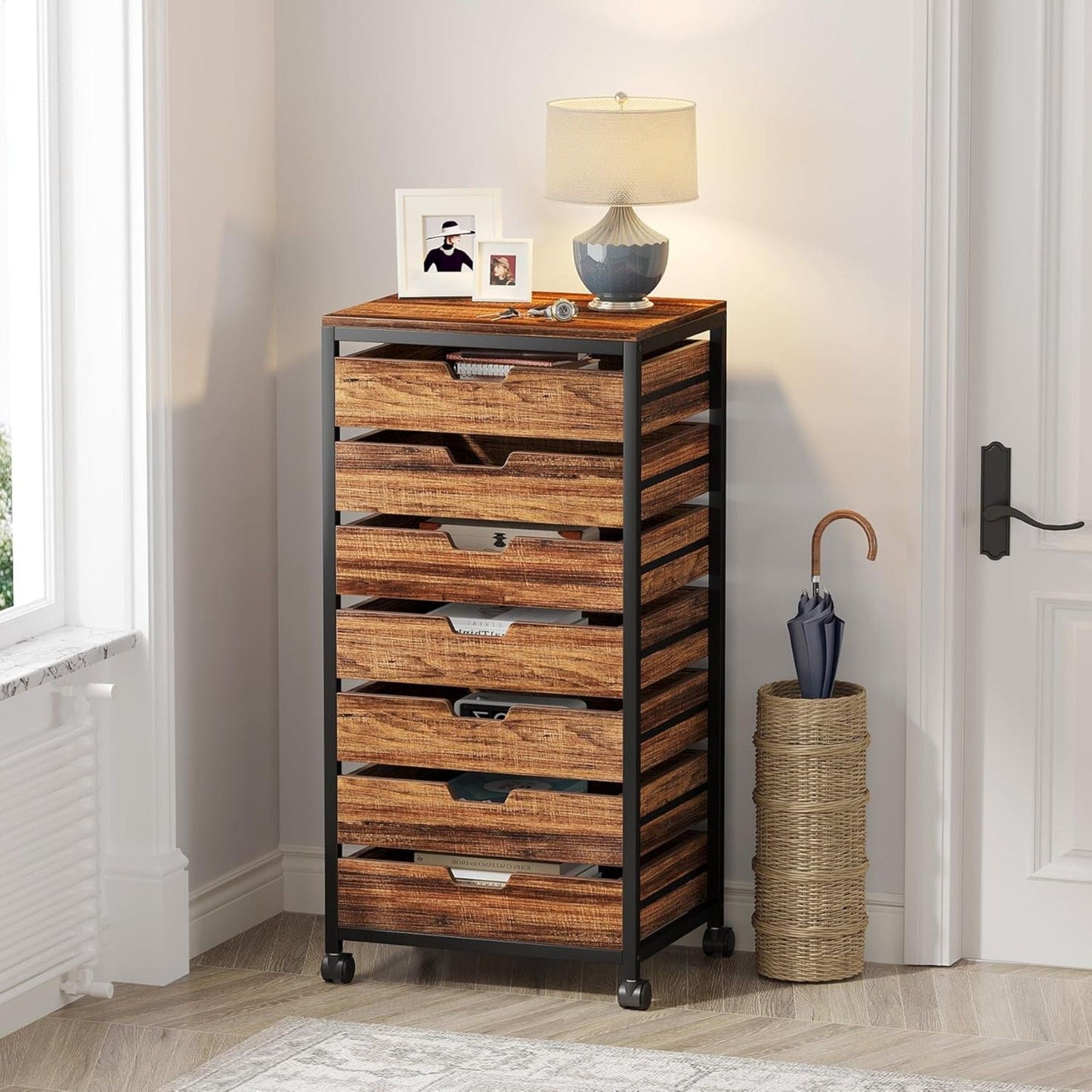 Storage Chest With Wheels, Mobile Drawer Unit
