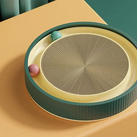 Multi Function Round Cat Scratching Board with Ball Toy Cat Scratcher Funny Sharpen Nails Scraper Can Replace Nest for Cats