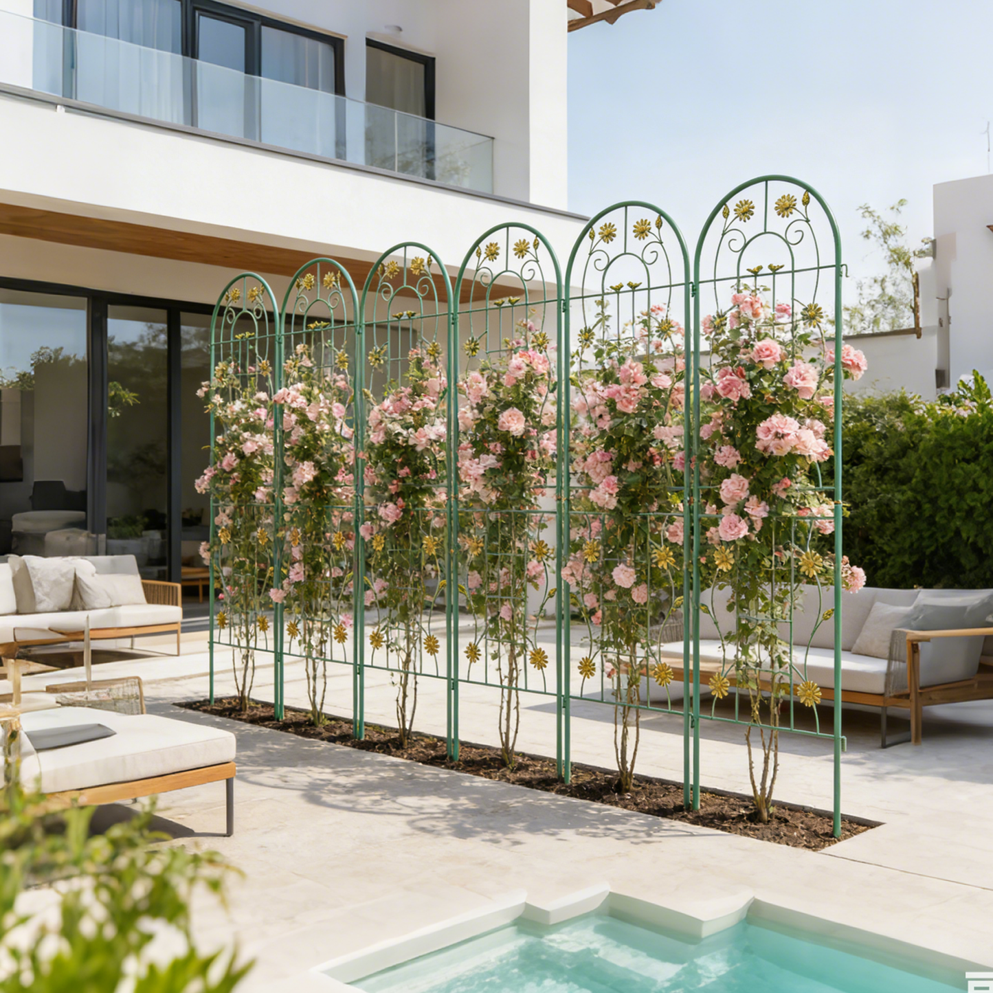 4 Pack Metal Garden Trellis 71" x 19.7" Rustproof Support