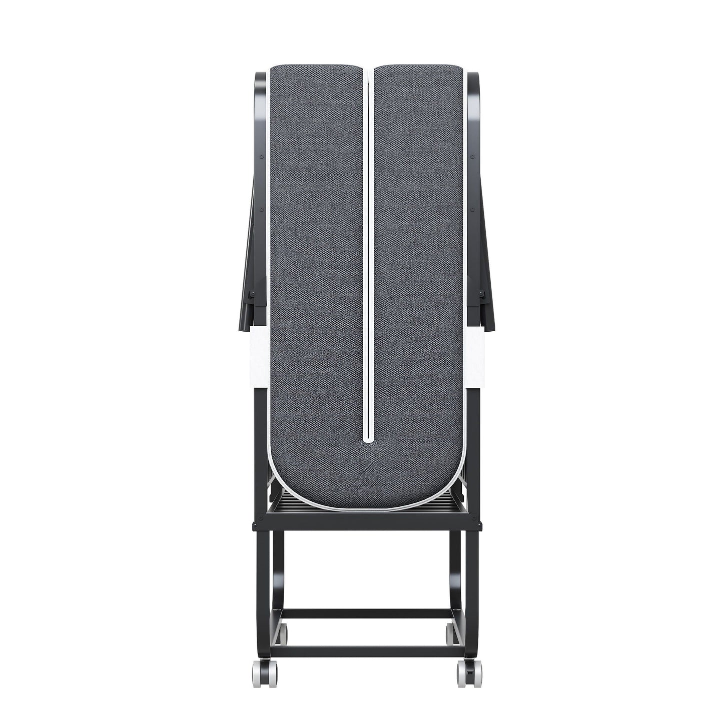 Twin Extra Long Folding Bed For Tall People, Heavy-Duty Rollaway Guest With Memory Foam Mattress - Black
