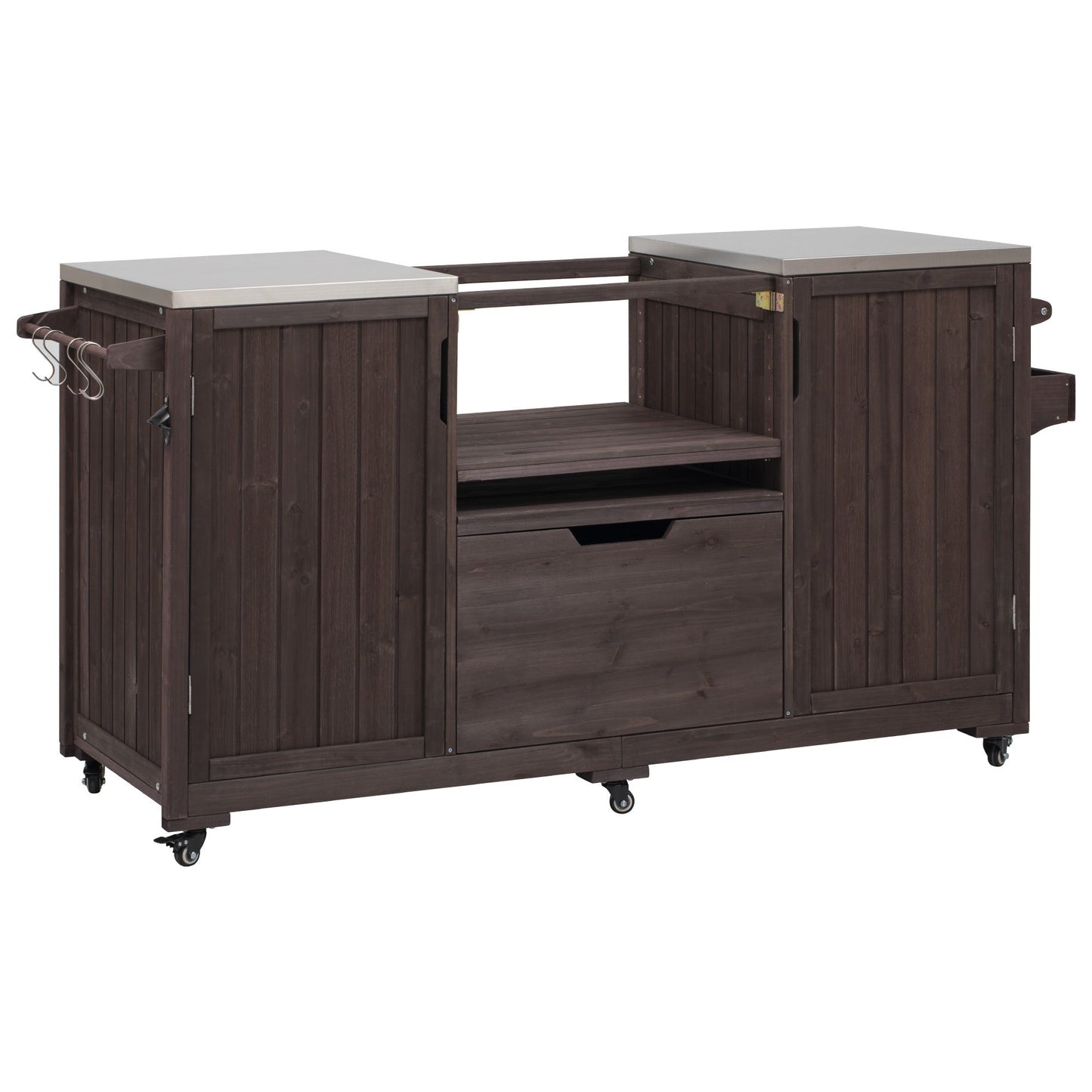 K&K 66.5' Outdoor Kitchen Island for Big Green Egg Grills
