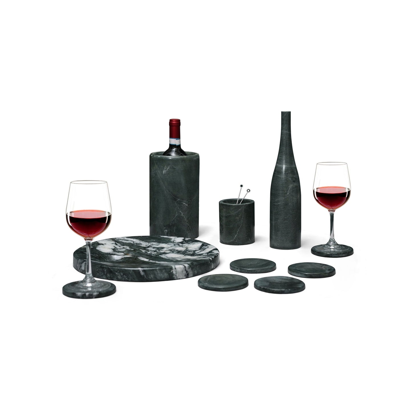 10 Pieces Luxury Natural Marble Dining Room Accessories Set