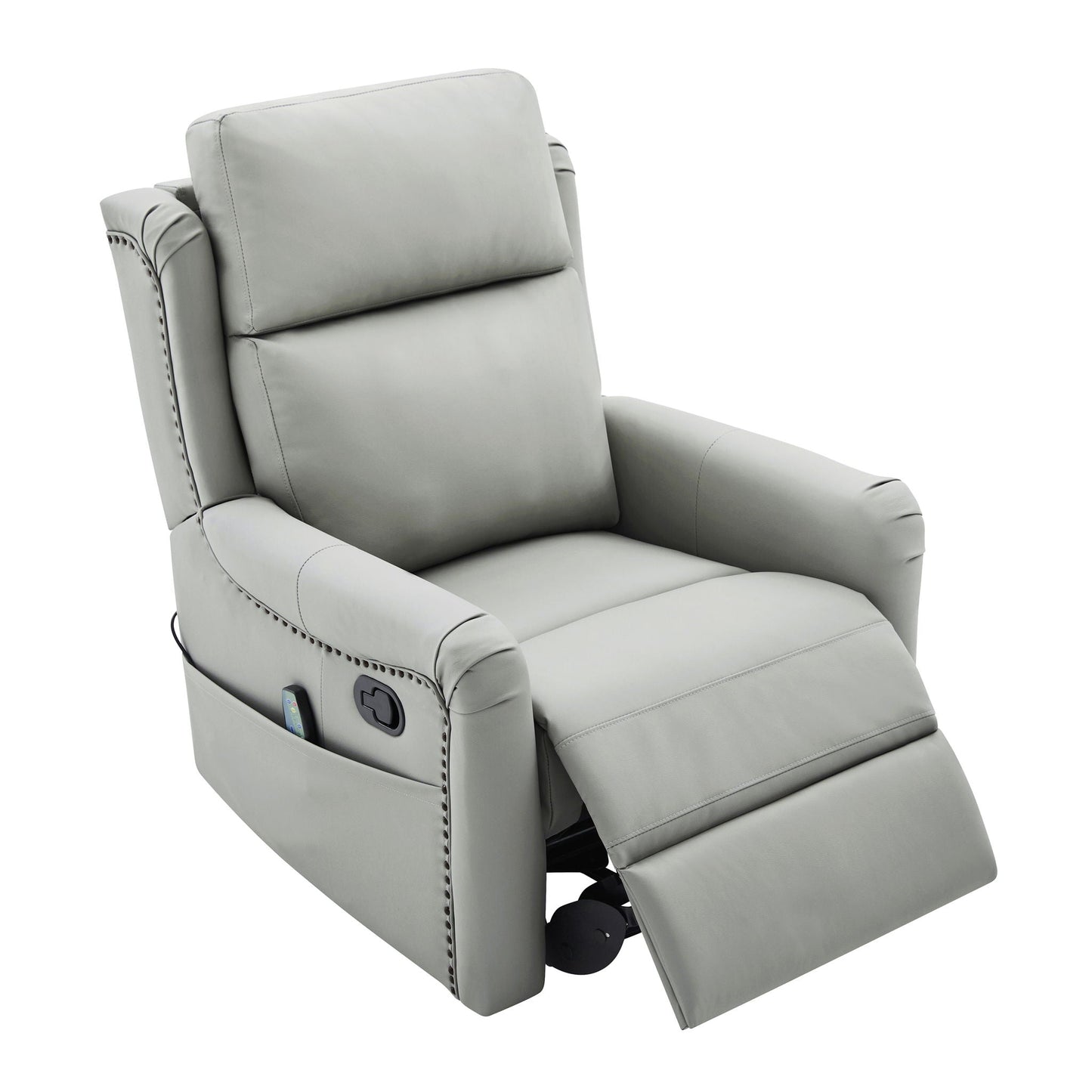 Manual Recliner Swivel Rocking Chair With 8-Point Massage and Heating