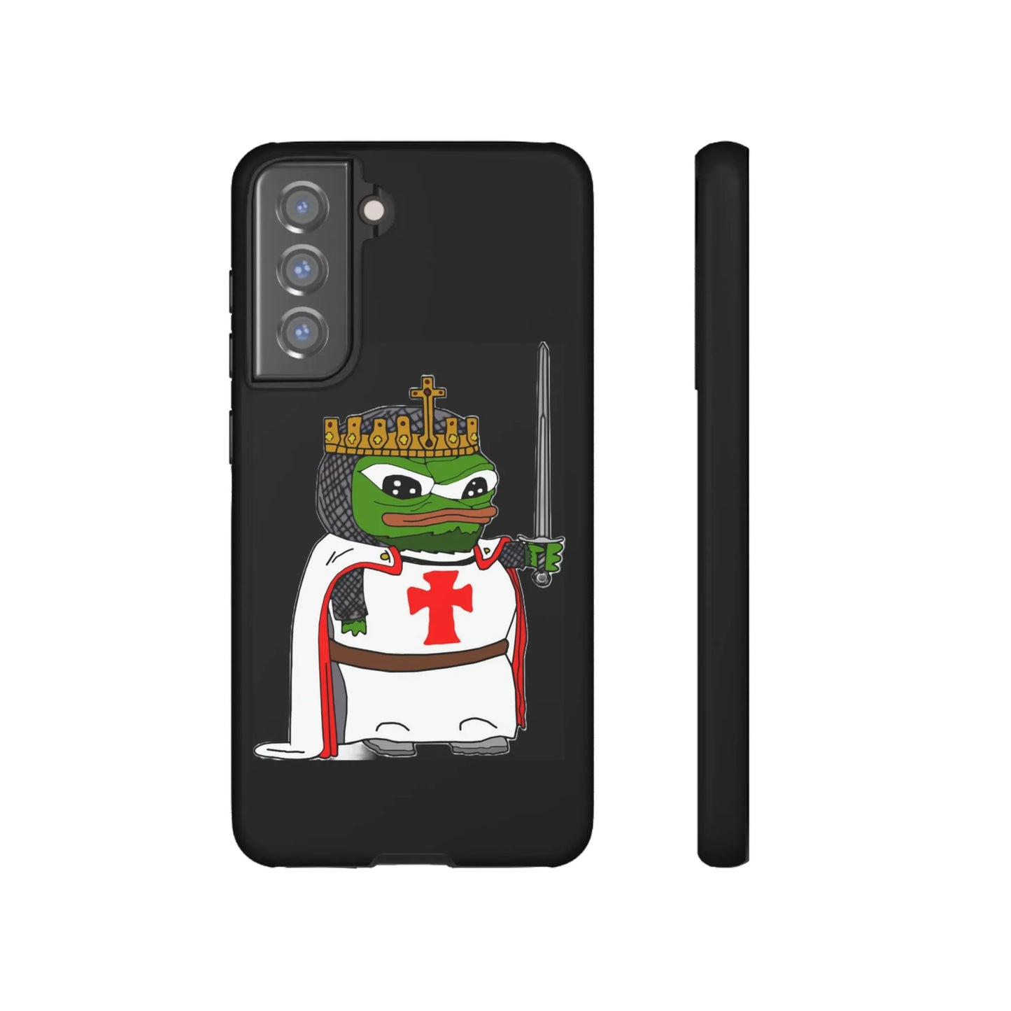 Crusader Pepe Cell Phone Case - Deus Vult Knight Phone Cover - 4LibertyShop.com