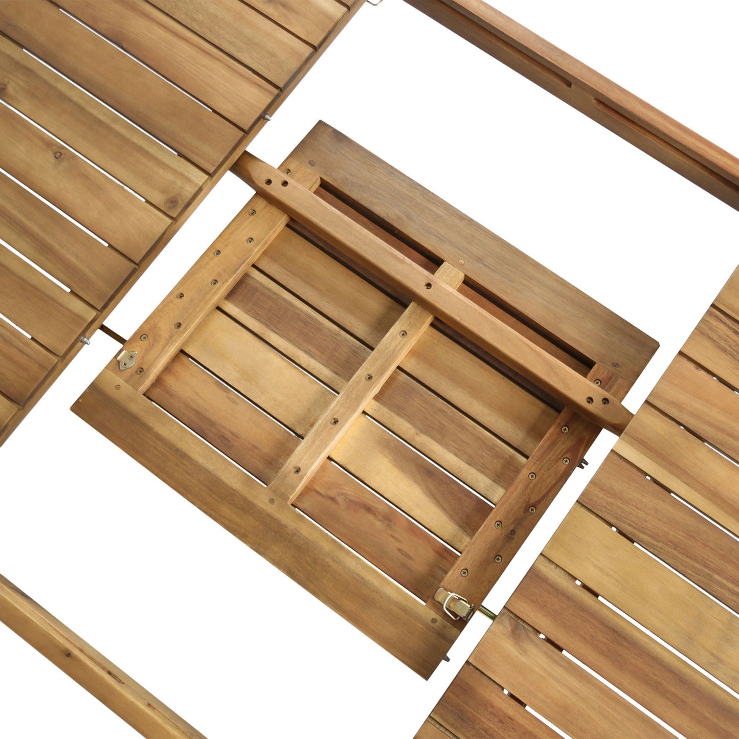Wilson Expandable Dining Table With Slat Design - Teak Acacia Wood
