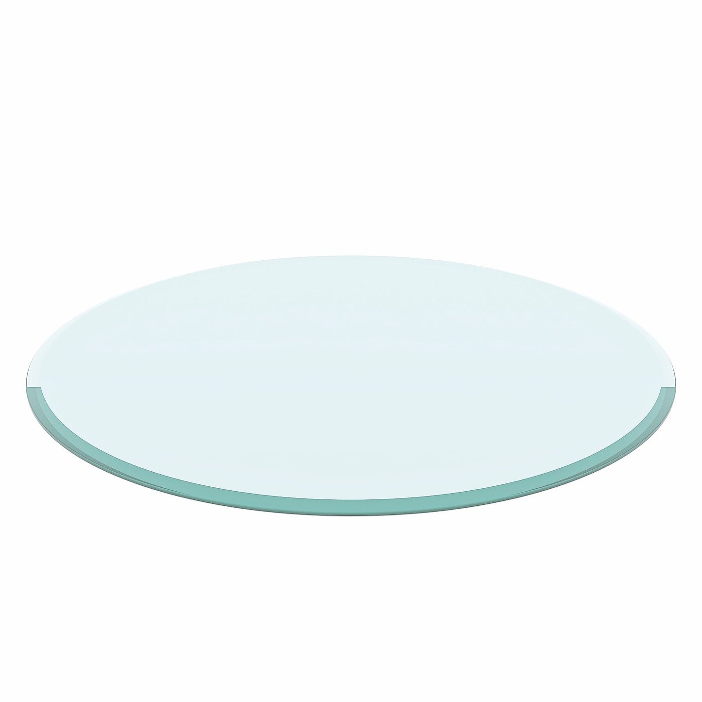28" Round Tempered Glass Table Top Clear Glass Thick Beveled Polished Edge