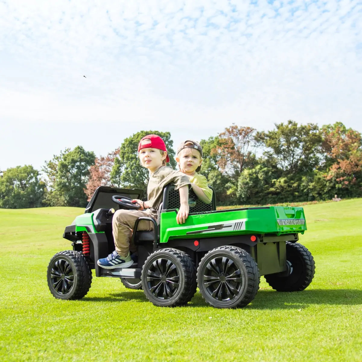 Freddo 24v 6 Wheeler Tractor Trailer Electric Go Kart w/ Dump Cart