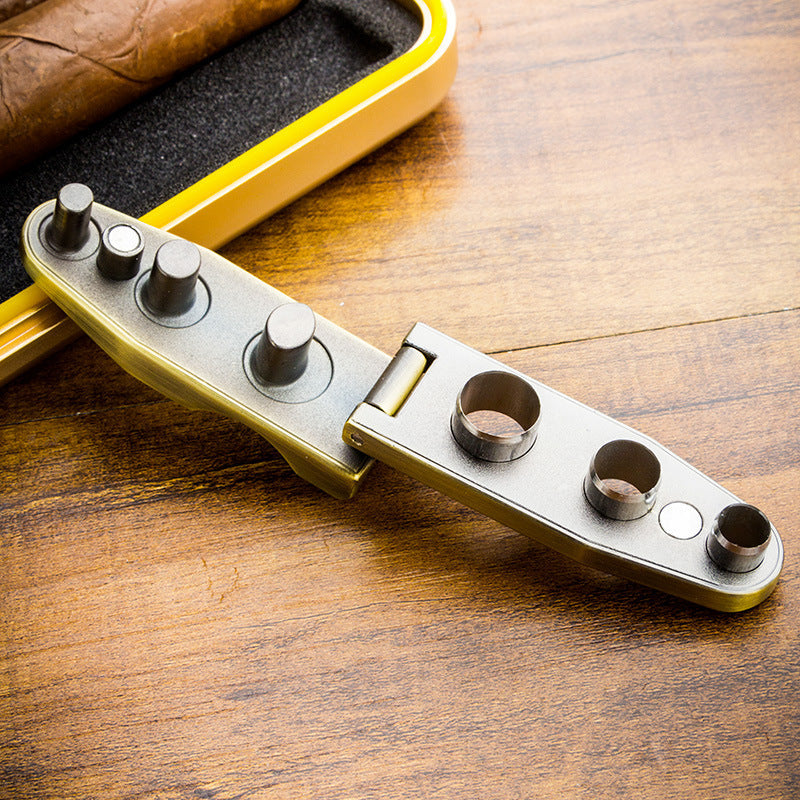 Cigar Opener Multi functional Opener Cigarette Holder Design Portable Cigar Drill Box