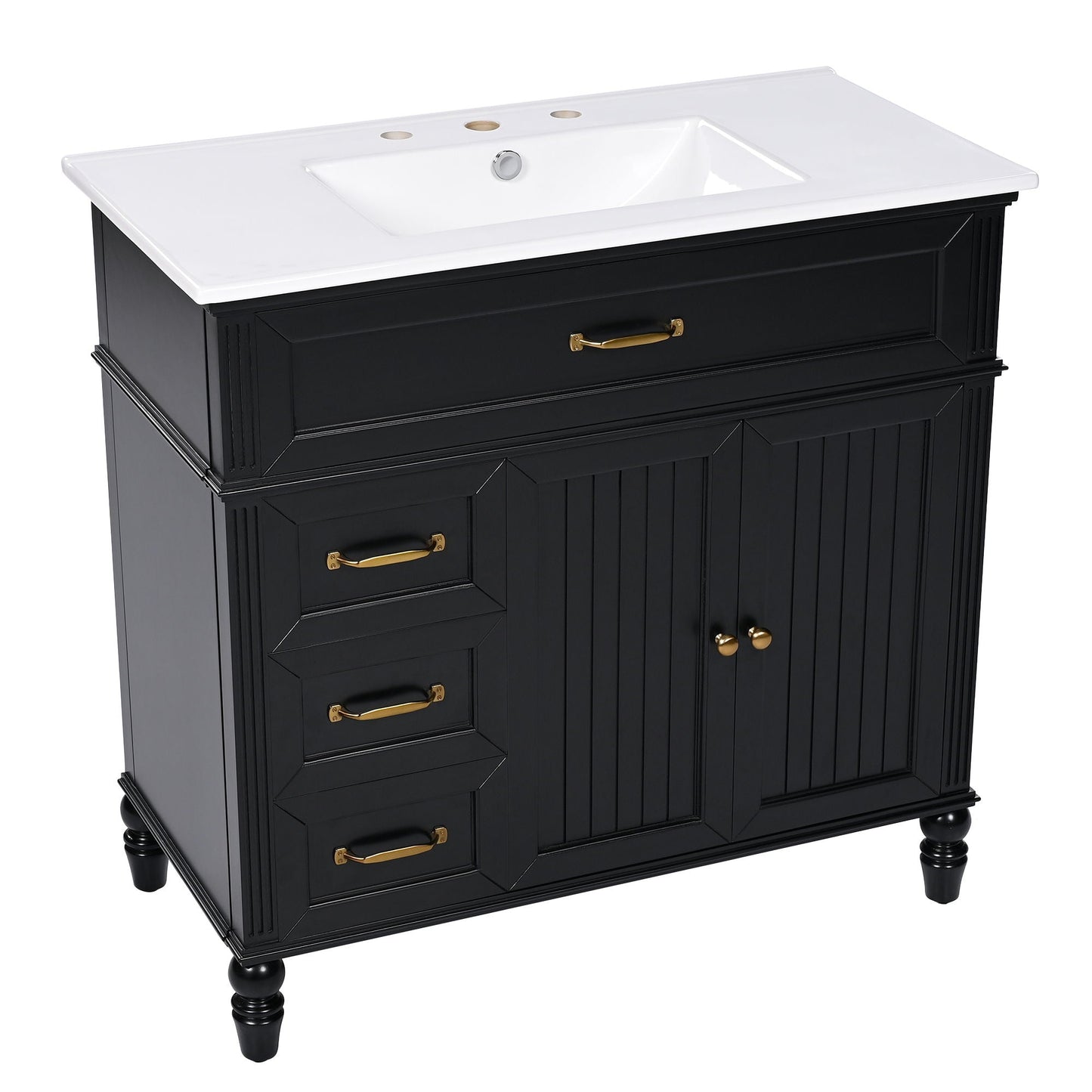 Bathroom Vanity With Sink, Freestanding Cabinet & Drawers