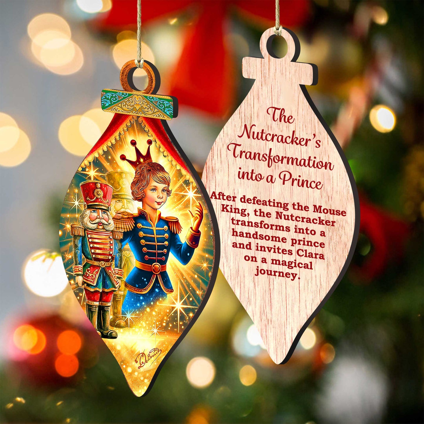 The Enchanted Nutcracker Suite Eco Wood Ornaments Set of 12 by G. DeBrekht - Christmas Décor - 8610103-S12