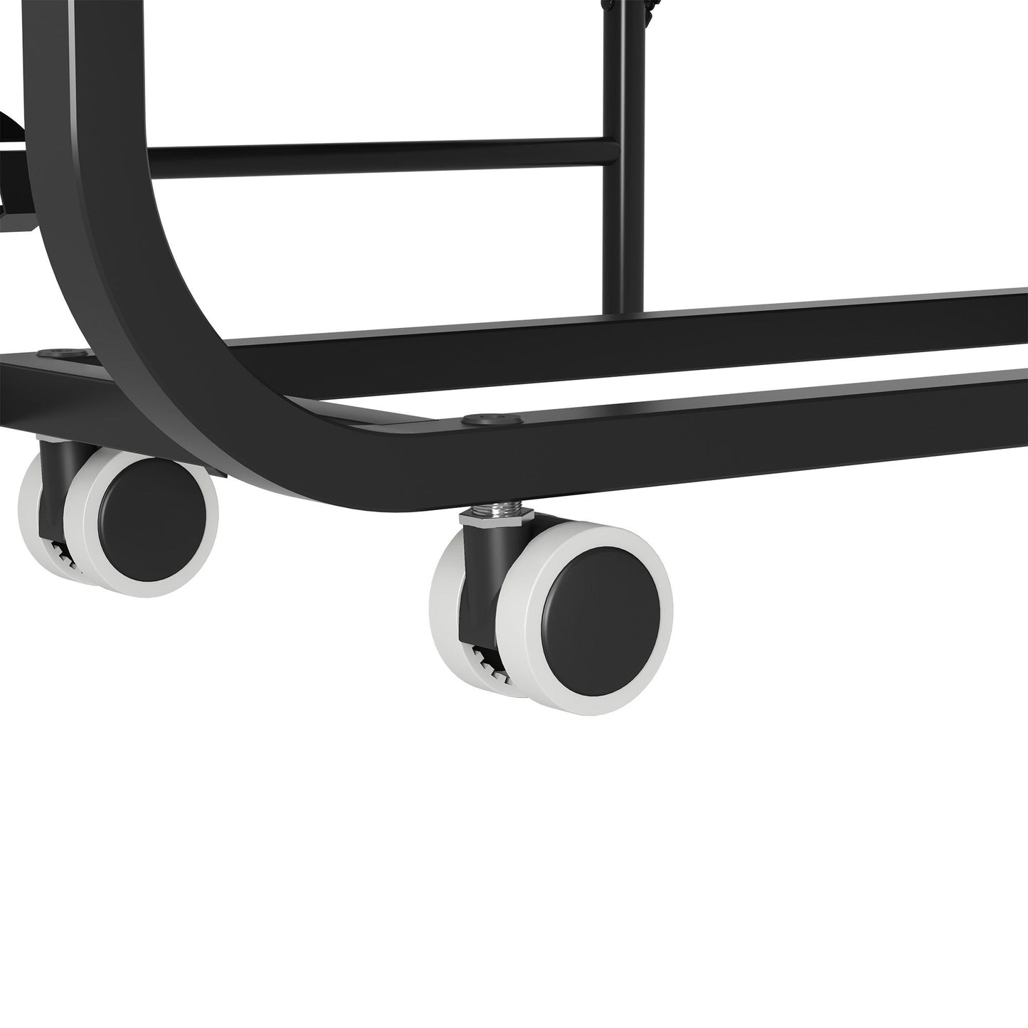 Twin Wide Folding Bed For Tall People, Extra Long & Wide Rollaway With Memory Foam, Heavy-Duty - Black