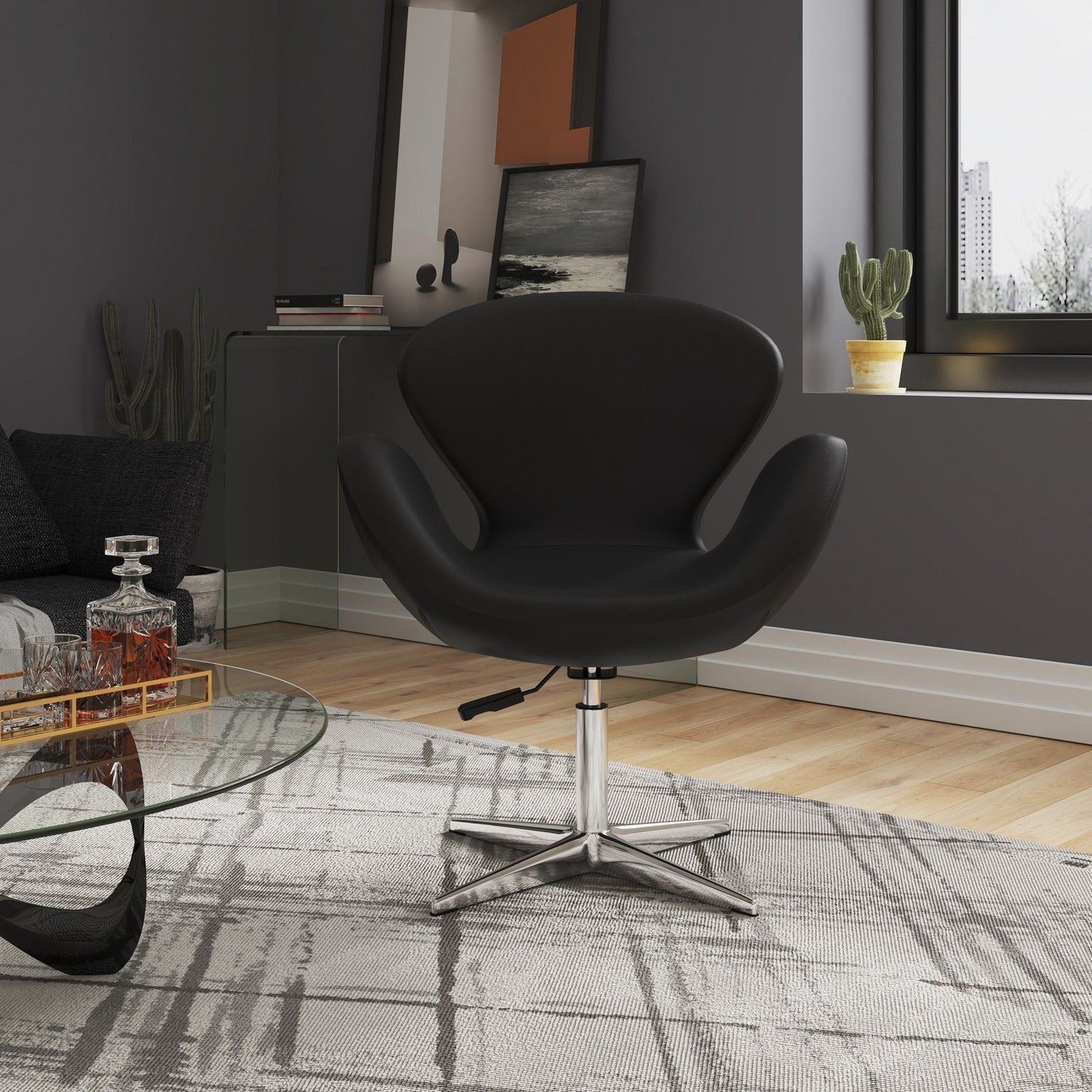 Raspberry - Swivel Lounge Chair