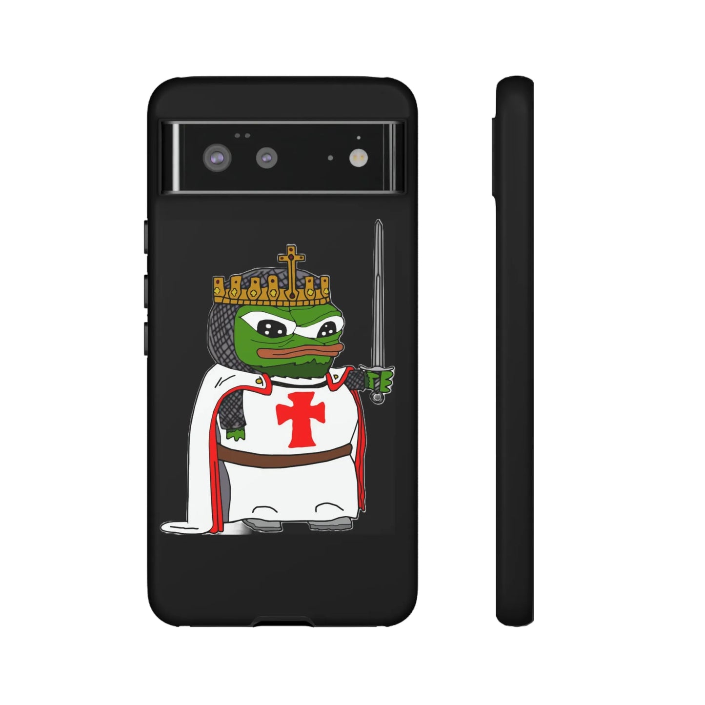 Crusader Pepe Cell Phone Case - Deus Vult Knight Phone Cover - 4LibertyShop.com