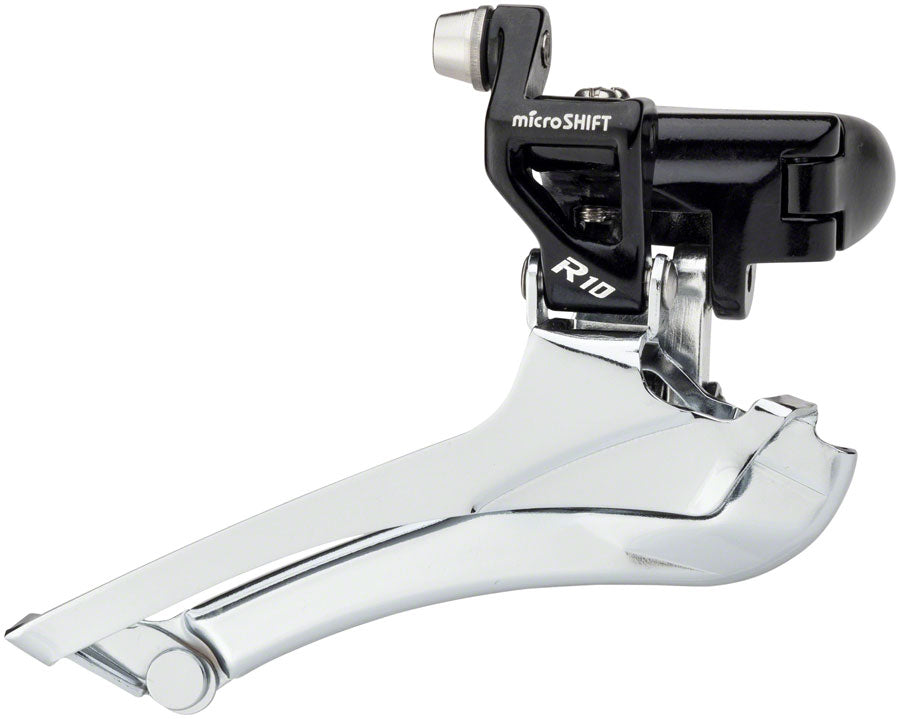 microSHIFT R10 Front Derailleur - 10-Speed Double 56t Max Band Clamp Shimano Compatible BLK