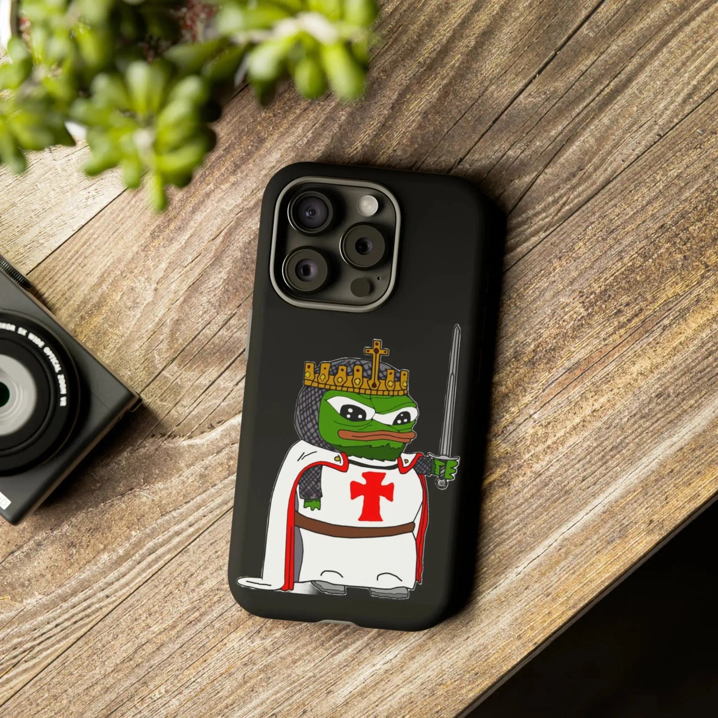 Crusader Pepe Cell Phone Case - Deus Vult Knight Phone Cover - 4LibertyShop.com