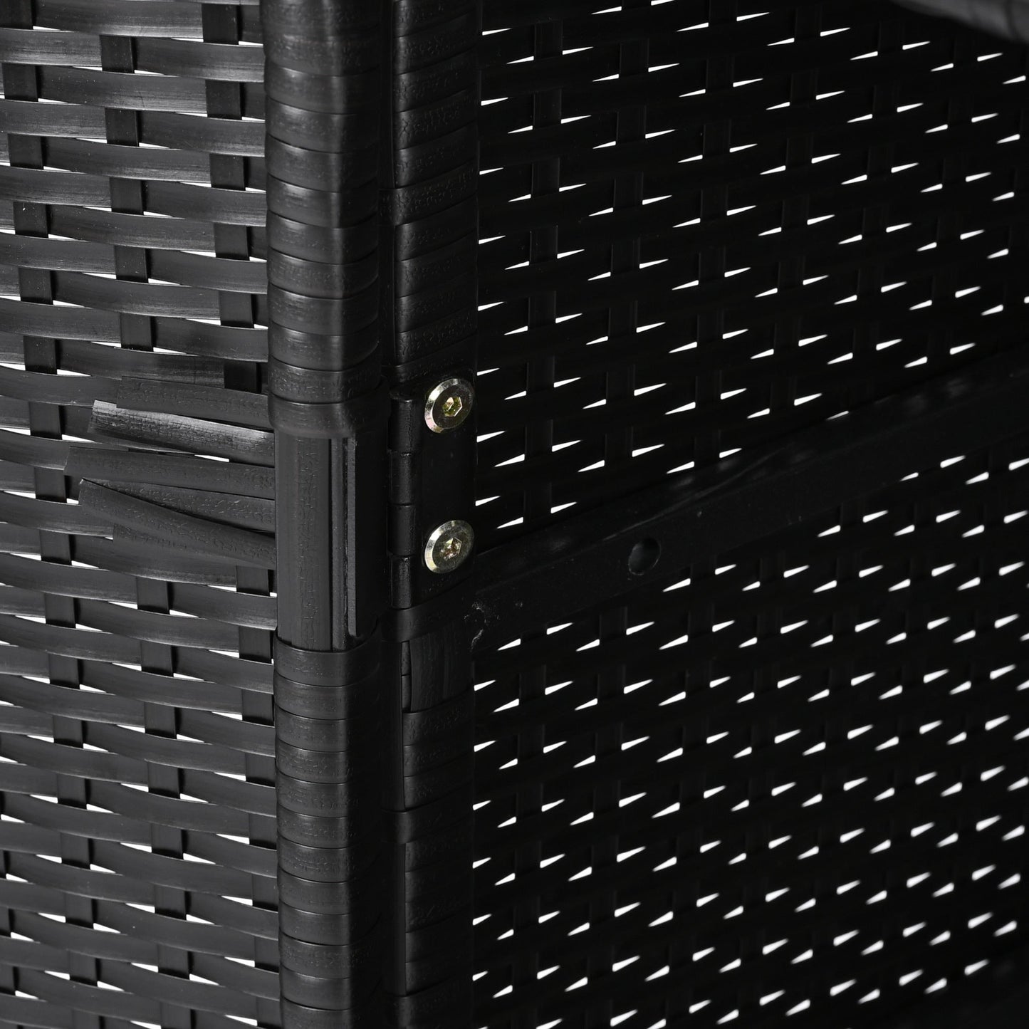 K&K 47.5"W Wicker Outdoor Storage Cabinet with Tempered Glass Top