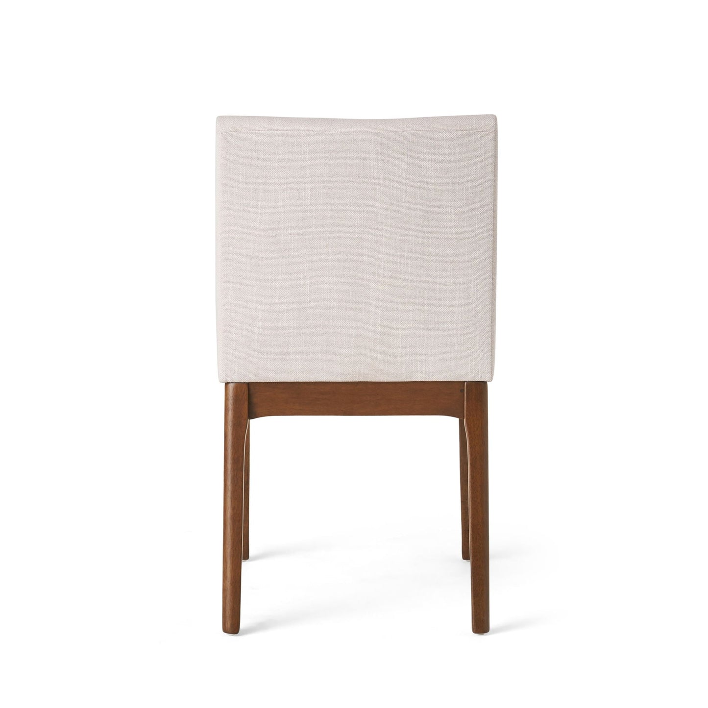 Dining Chairs with Upholstered Seat and Backrest (Set of 2) - Light Beige / Walnut