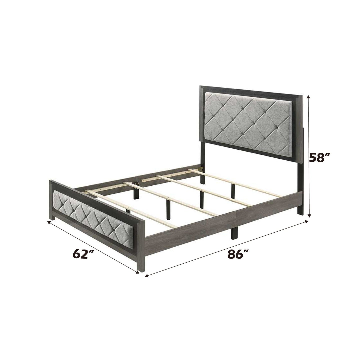 Jehoram Queen Bed Gray