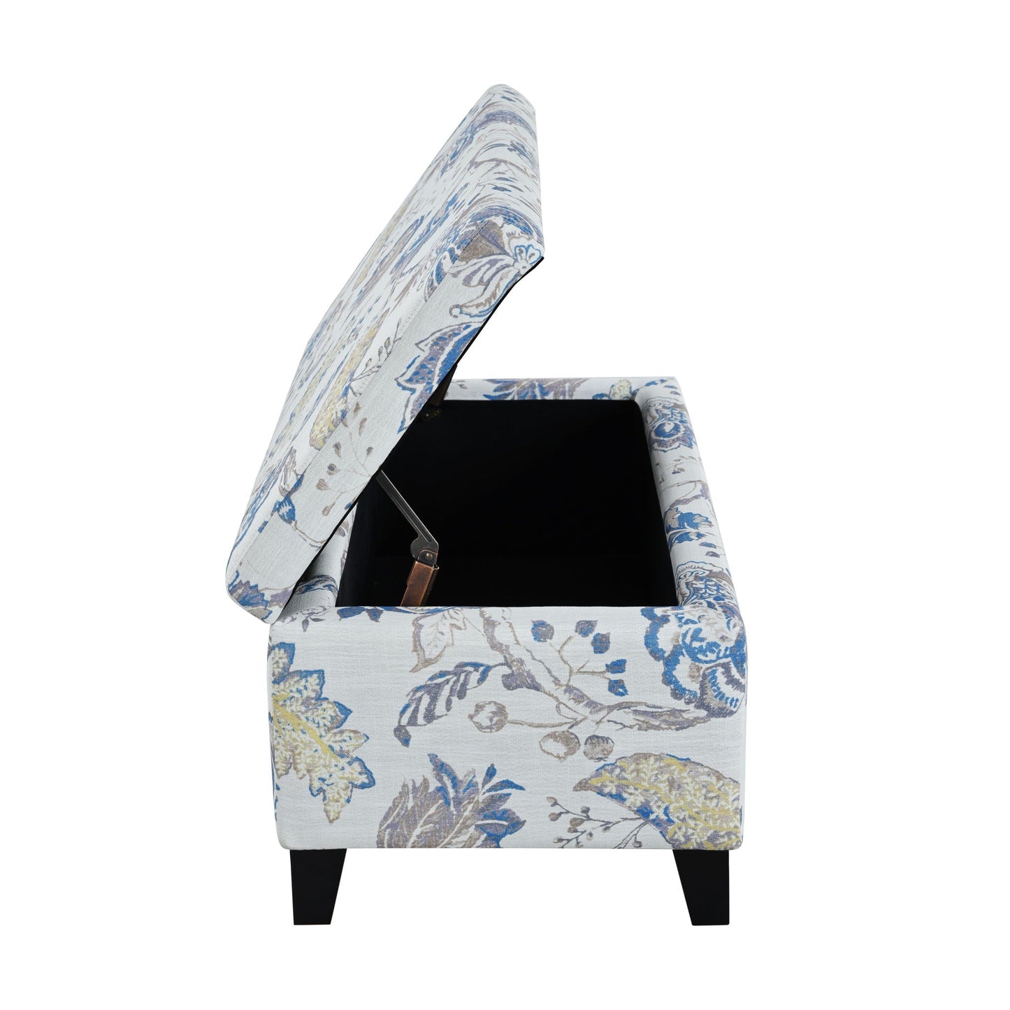Luxury Storage Ottoman With Floral Patterned Fabric