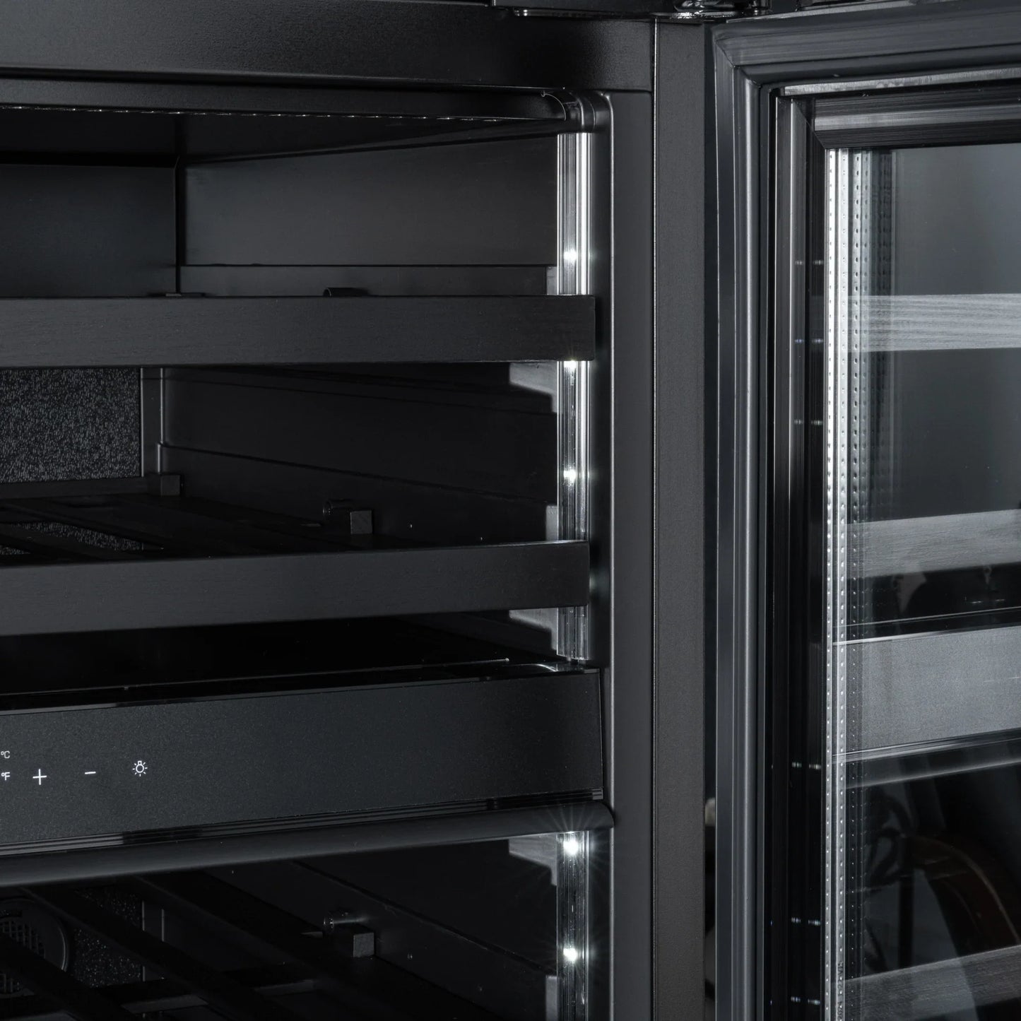 KoolMore Reserve 24 in. Under-Counter Panel Ready Dual Zone Built-in Wine Cooler and 45 Bottle Capacity in Black