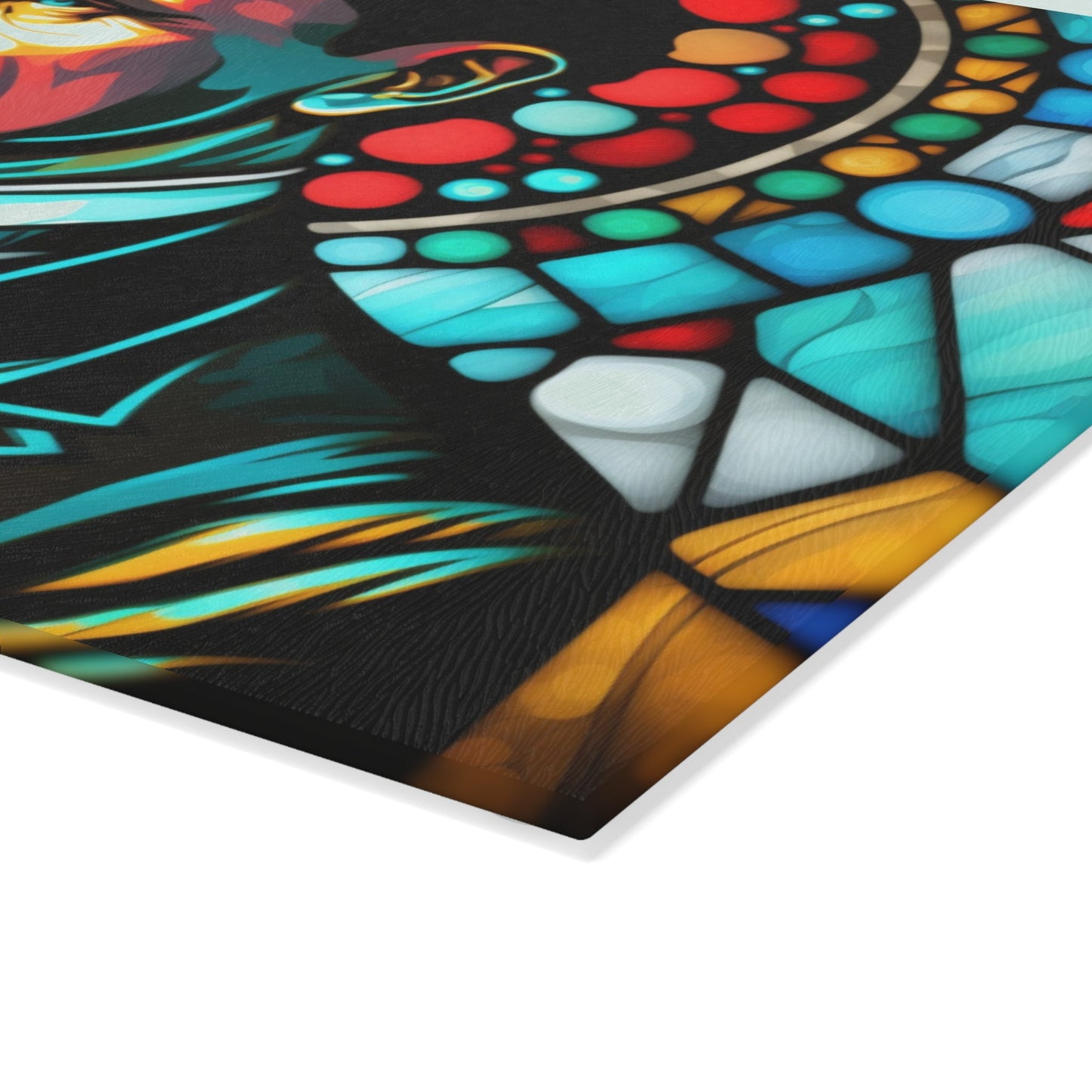 Calvin Coolidge Stained Glass Cutting Board - Premium Patriotic Kitchen Decor