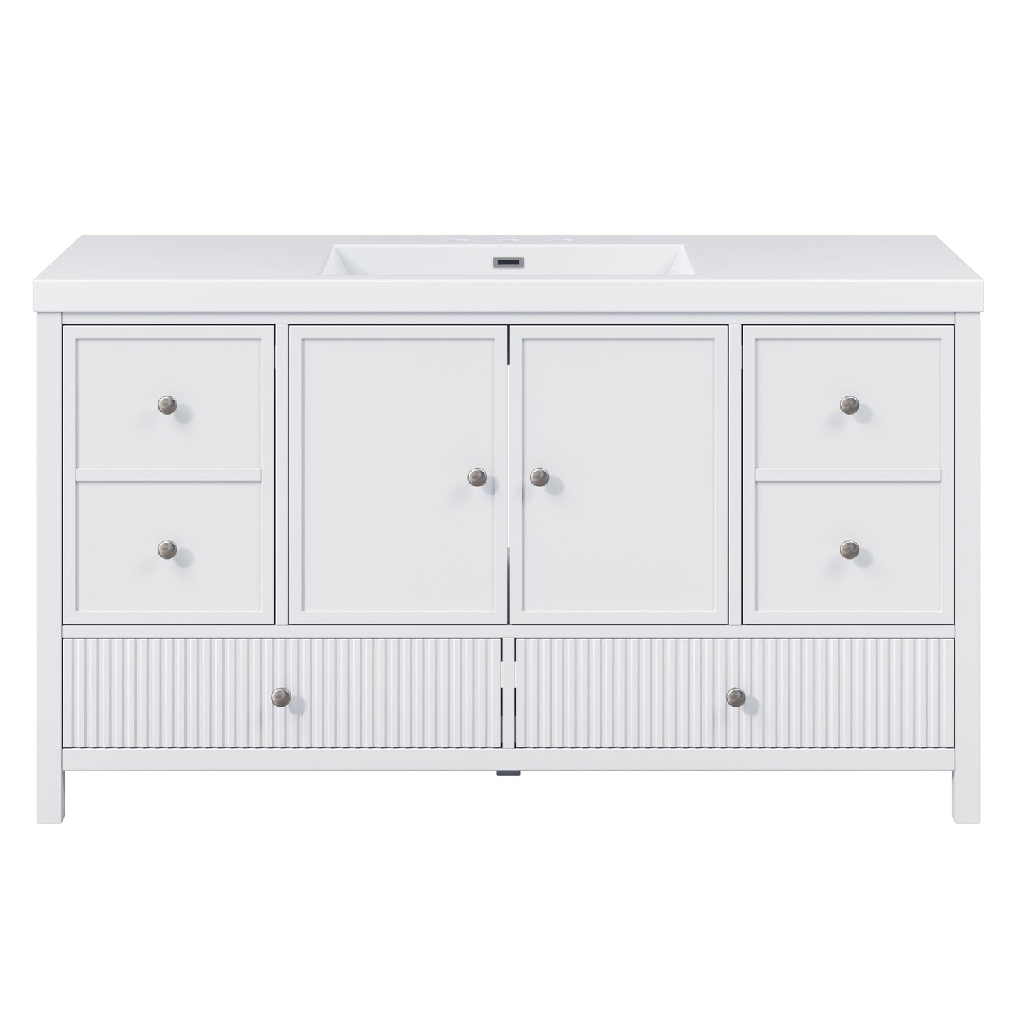 Bathroom Vanity With Separate Sink, Soft Close Doors And 4 Drawers