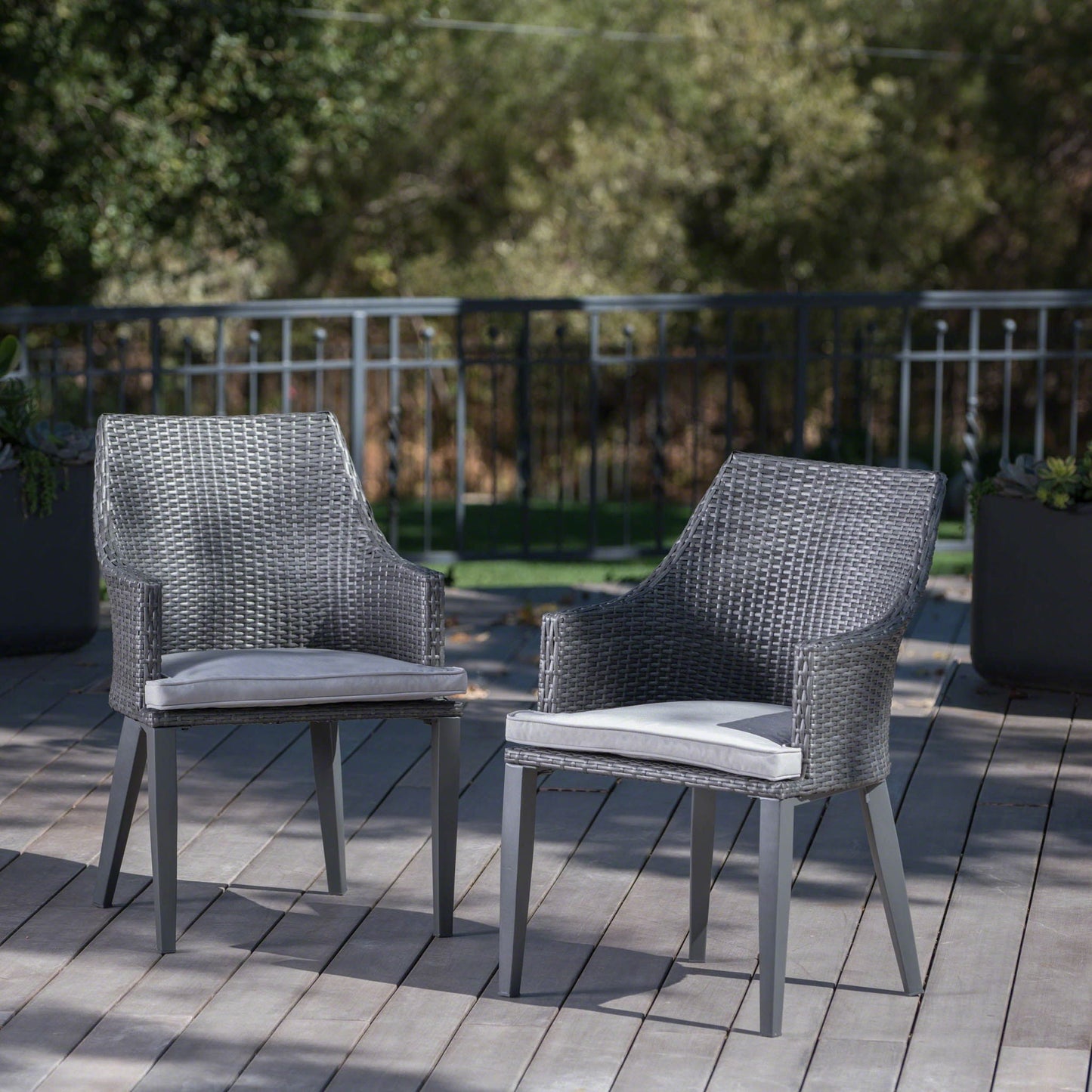 Hillhurst Outdoor Chair Set of 2 with Weather Resistant Cushions