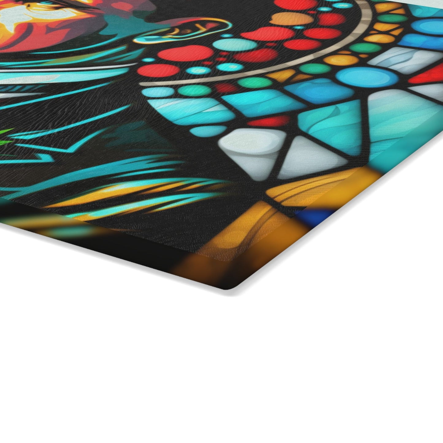 Calvin Coolidge Stained Glass Cutting Board - Premium Patriotic Kitchen Decor