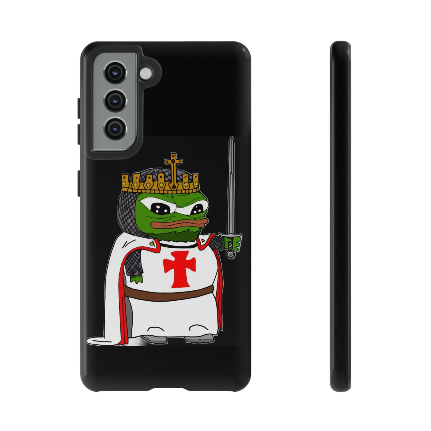 Crusader Pepe Cell Phone Case - Deus Vult Knight Phone Cover - 4LibertyShop.com