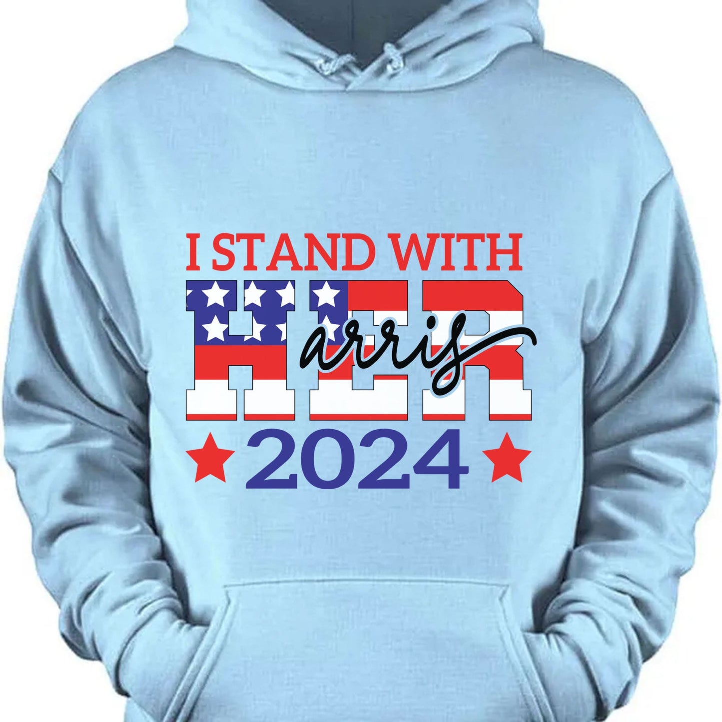 I Stand With Her Shirt | Kamala Harris 2024 Shirt | Democrat Shirt Bright T1260 - KH2